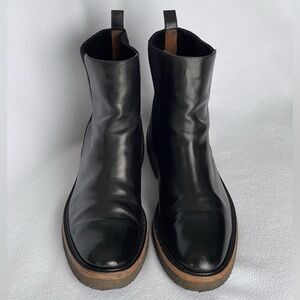 DRIES VAN NOTEN Women's Black Patent Leather Chelsea Boots, EU39/US9